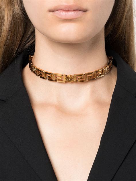 versace medusa choker necklace|Versace lock statement necklace.